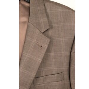Jos A Bank Signature Collection‎ Mens Brown Plaid Wool Blazer Size 43R